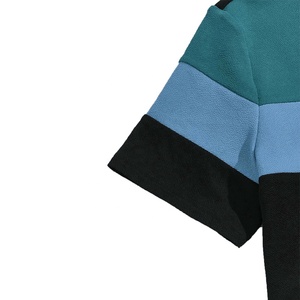 Conjunto de 2 piezas de camiseta y pantalón corto con cordón para hombre, con estampado de letras y rayas, para correr, bloqueo de Color - Product Image 6