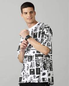 Camiseta de Manga Corta para Hombre, Corte Holgado, Estampado Gráfico, Suave, Transpirable, Informal, para Uso Diario, Cuello Redondo - Product Image 2