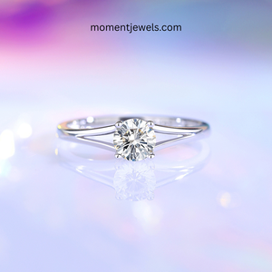 Minimalist 925 <b>Sterling</b> <b>Silver</b> Moissanite Open <b>Ring</b> for Women Simple Style <b>Adjustable</b> Zircon <b>Ring</b> Rhodium Plated O-Shape - Product Image 3
