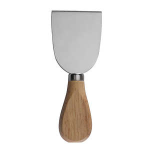 Couteau à fromage en acier inoxydable avec manche en bois, écologique, compatible lave-vaisselle, lame antiadhésive pour fromages doux et durs et pain - Product Image 4