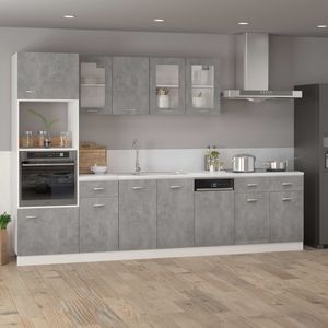 Concrete Gray 31.5"x18.1"x32.1" Engineered Wood <b>Kitchen</b> <b>Cabinets</b> with Drawer Bottom <b>Cabinet</b> - Product Image 3