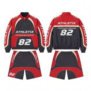 Mens 145 GSM Polyester Taslon Windbreaker and Shorts Set Black Yellow Panel Custom Embroidery Logo Windbreaker Shorts for Men - Product Image 4