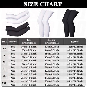 Mangas de compresión deportivas elásticas ligeras para brazos y piernas para hombre, talla pequeña, negras y blancas, para correr - Product Image 4
