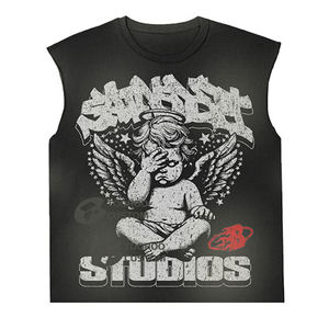 2026 Men's Vintage Sleeveless <b>Shirt</b> High Quality Soft Cotton Acid Wash Vest Custom Logo Hip Hop Street Vest Sleeveless T-<b>Shirts</b> - Product Image 6