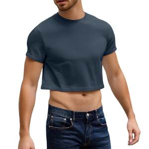 <b>Men</b> <b>Crop</b> T-Shirt Cotton Streetwear Oversized Casual Short Sleeve Hip Hop Summer <b>Top</b> Breathable Loose Fit Fashion PremiumTee - Product Image 3