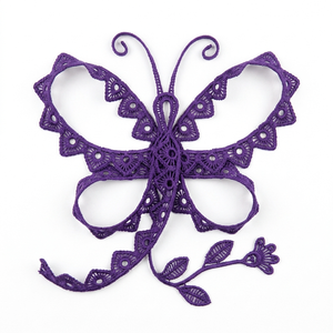 15mm Violet Geometric Guipure GPO Lace Trim Customizable Trusted Exporter 20 Meter Packing for Doll Wear Party Decor Gift <b>Boxes</b> - Product Image 5