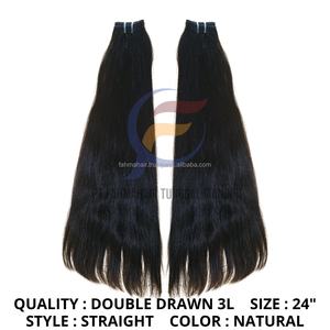 Premium 100% humain Remy Extensions de cheveux Double dessiné cuticule aligné naturel droit avant de lacet 30 pouces tressage douceur brute - Product Image 4