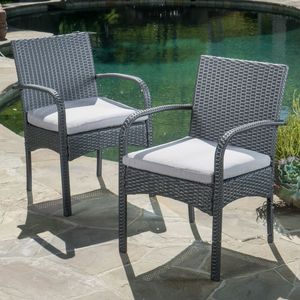 Juego de 2 Sillas de Comedor de Mimbre CORDOBA KD PE para Jardín - Product Image 4