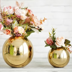 Aluminum Decorative Centerpiece <b>Vase</b> Modern Metal Flower Pot for Living Room Dining Table Hotel Office Home Décor - Product Image 1