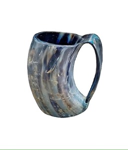 Corne à boire Viking en matériau organique de haute qualité avec bordure en laiton, faite à la main, écologique, cadeau de Noël - Prix bas - Product Image 4