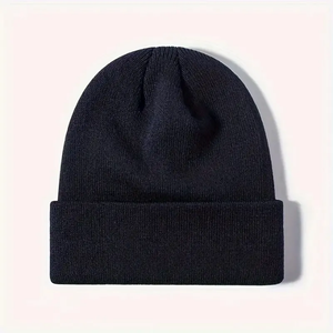 Custom Logo Plain Knit Beanie Hat Unisex <b>Winter</b> Warm Acrylic Skull <b>Cap</b> Bulk Blank Beanies for Embroidery Printing OEM ODM - Product Image 4
