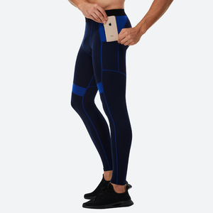 Fitness <b>Men's</b> Running <b>Tights</b> Spandex/Nylon Solid High Elastic <b>Compression</b> Breathable Quick Dry Elastic Waist Full Leggings - Product Image 6