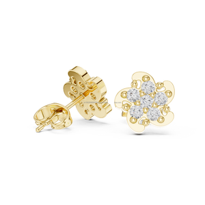 ต่างหูทอง14K อันล้ำค่าสำหรับผู้หญิงในงานปาร์ตี้ดีไซน์คริสตัลเซอร์โคเนียทรงกลมหนาขนาดใหญ่ - Product Image 3