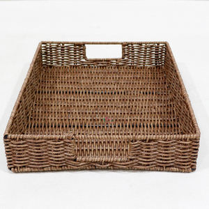 Plateau ottoman en rotin écologique, de haute qualité, multi-usages pour le salon, table basse, présentoir - Product Image 2