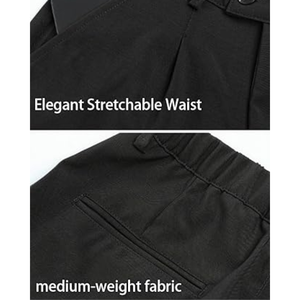 กางเกงทรงหลวมสำหรับผู้ชาย กางเกงขากว้างแบบมีจีบ ทรงหลวมสไตล์ Old Money กางเกงลำลอง - Product Image 6