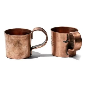 Mug en cuivre pur fait main de qualité export, finition lisse, pour usage quotidien, disponible à prix export depuis l'Inde - Product Image 1