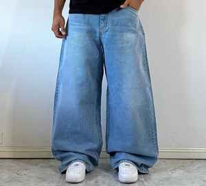 กางเกงยีนส์ทรงหลวมแบบสั่งทำพิเศษสำหรับผู้ชาย กางเกงขายาวทรงตรงแบบวินเทจ กางเกงยีนส์ผู้ชายทรงหลวมขนาดใหญ่พิเศษ ผู้ผลิตกางเกงยีนส์ผู้ชาย - Product Image 2
