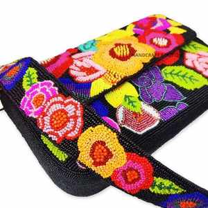 Bolsos de Mano Artesanales de Lujo de la India, Forma de Baguette, Hechos a Mano, con Cuentas de Vidrio Multicolores, Bolsos de Mano Casuales y Duraderos, Bolsos Promocionales - Product Image 1