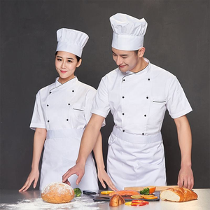 Uniforme de chef de cuisine, veste de chef pour femmes, hôtel, restaurant, design classique, manches courtes, veste de chef en coton unisexe, été - Product Image 4