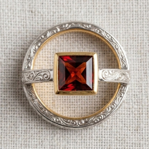 Wholesale Jewellery 925 Sterling Silver 18K Gold Plated Square Garnet <b>Ring</b> 10mm Classic <b>Statement</b> <b>Ring</b> US 6 Gift for Her - Product Image 4