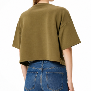 T-shirt court moderne pour femme, décontracté et contemporain, en coton, vêtement de mode élégant, qualité supérieure, style urbain - Product Image 4