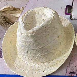 Chapeaux de paille sombrero rayés personnalisés en gros pour adultes avec pompon, parfaits pour les costumes d'Halloween - Product Image 1