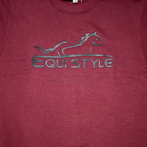Sweat-shirt col rond bordeaux en molleton de coton doux avec logo imprimé en silicone, coupe ample, décontracté, pour femme, idéal pour l'hiver, style oversize - Product Image 3