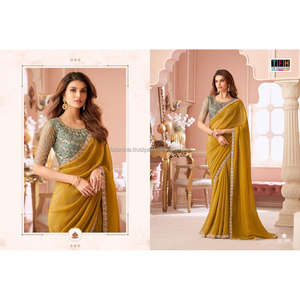 Tendance indienne Saree magnifiquement conçu Premium Vichitra Red Label Saree Party and Wedding Wear Prix de gros - Product Image 2