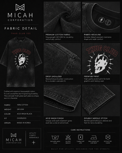 Camiseta Oversize para Hombre con Lavado Ácido, Camiseta Negra Estilo Urbano con Estampado Gráfico de Calavera Vintage, Algodón Pesado con Hombros Caídos - Product Image 5