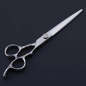 Ciseaux de coiffure professionnels en acier inoxydable de 6 pouces, manche ergonomique décalé, design gravé antique - Product Image 6