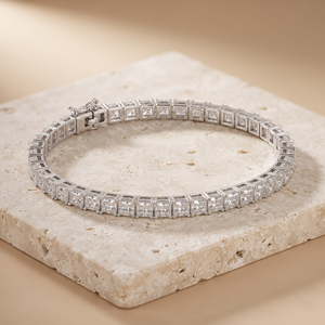 Luxury 9K 14K 18K Solid Gold Princess Cut Moissanite Tennis Bracelet Custom Luxury Jewelry <b>for</b> <b>Men</b> Women OEM ODM Wholesale - Product Image 3