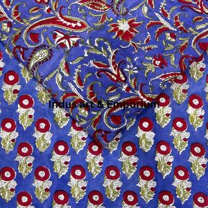 Block Print Cotton Cambric 60X60 Running Fabric Traditional Jaipuri Print Cotton Fabric - Product Image 6