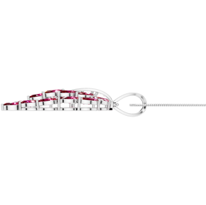 สร้อยคอจี้พลอยทับทิมสีแดงรูปเพชรสุดหรูชุบเงินสีทองของขวัญวันครบรอบแต่งงานที่สมบูรณ์แบบสำหรับจี้เสน่ห์ - Product Image 2