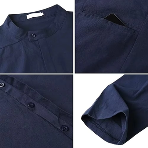 Wholesale Premium Cotton Stand Collar Modest Men's <b>Islamic</b> Eid Plus Size Loose Fit Floor Length Short Sleeve Quick Dry - Product Image 6