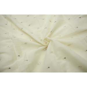 Tissu en soie Chanderi teintable métallisé pour motif géométrique blanc cassé, largeur 44 pouces, miroir simple BindiTFAB DYE CHANDERI 301 - Product Image 4