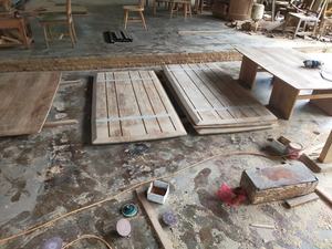 Mesa de comedor de madera de teca redonda hecha a mano con listones de madera natural para Hotel Patio comedor grande muebles de exterior - Product Image 5