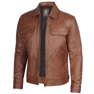 Winter Man's Sheep Skin Leather Jacket with Embroidery Decoration - Product Image 2