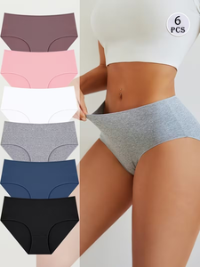 Women's High-Rise Basic Boxer Briefs 1pc Spandex/Cotton Underwear Everyday Comfortable Seamless Breathable Eco-Friendly - Product Image 6