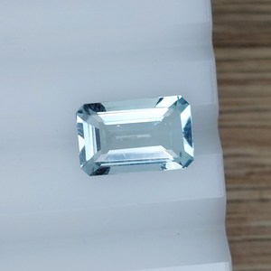 Piedra preciosa suelta de aguamarina natural con corte esmeralda, cristal de berilo azul para la fabricación de joyas, anillos y colgantes. - Product Image 4