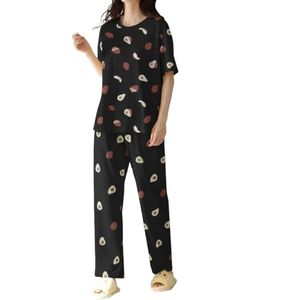 Women’s Cotton Printed Nightwear Set Round Neck Half Sleeve T-Shirt Top & <b>Pyjama</b> Pants Lounge Set - Product Image 1