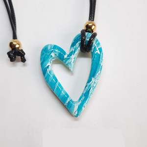 Collier torsadé en résine bleue fait main de luxe avec cordon réglable, cadeau romantique pour femme, accessoires de mode - Product Image 2