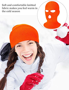 Masque de ski intégral personnalisable à faible MOQ, coupe-vent, respirant, coloré, en acrylique tricoté, avec logo personnalisé, pour adultes - Product Image 3
