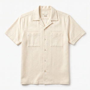 Chemise d'été texturée pour homme 100% lin respirant de luxe décontractée à manches courtes OEM ODM Vente en gros Usine Marque privée - Product Image 5