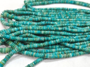 Perles Rondelles Simples en Turquoise Bleue Naturelle de Haute Qualité, d'Arizona, Taille Graduée de 3,5 mm à 7 mm, Vendues par Fil de 8 Pouces - Product Image 3