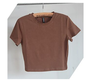 New 2022 Women Custom Cotton Oversize Blank Plain Lose Fitting <b>Crop</b> <b>Top</b> t Shirts for Women - Product Image 6