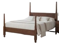 Modernes Luxuriöses Mid-Century Modern Massives Mangoholz Vollgröße-Bett mit Stauraum, Faltbar, Platzsparend, Hochwertig Handgefertigt