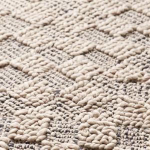 Tapis de sol moderne exclusif en laine tissée à la main, couleur unie crème beige, à boucles, antidérapant, léger, profil bas, pour la maison - Product Image 6
