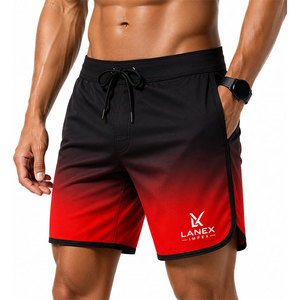 Custom Design Men's Quick Dry Gradient Board Shorts Black Red <b>Surf</b> Swim Trunks Lightweight Beach Shorts Custom Sublimation Print - Product Image 3
