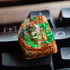 Keycaps Mystiques Anime, Keycaps Artisanaux Personnalisés, Keycaps Anime Mignons, Keycaps Verts, Ensemble de Keycaps, Keycaps en Résine - Product Image 5