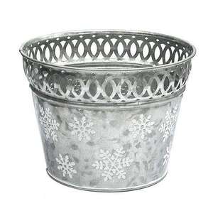 Maceta de Metal con Diseño Vintage en Esmalte Blanco, Acabado Ecológico, Duradera, para Decoración del Hogar y Jardín - Product Image 6